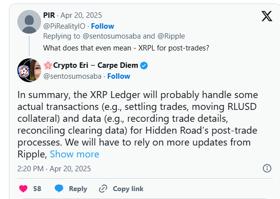 Cover image for article: Ripple Director Confirms XRP Ledger Will Power Post-Trade Infrastructure for All Hidden Road Prime Brokerage Services