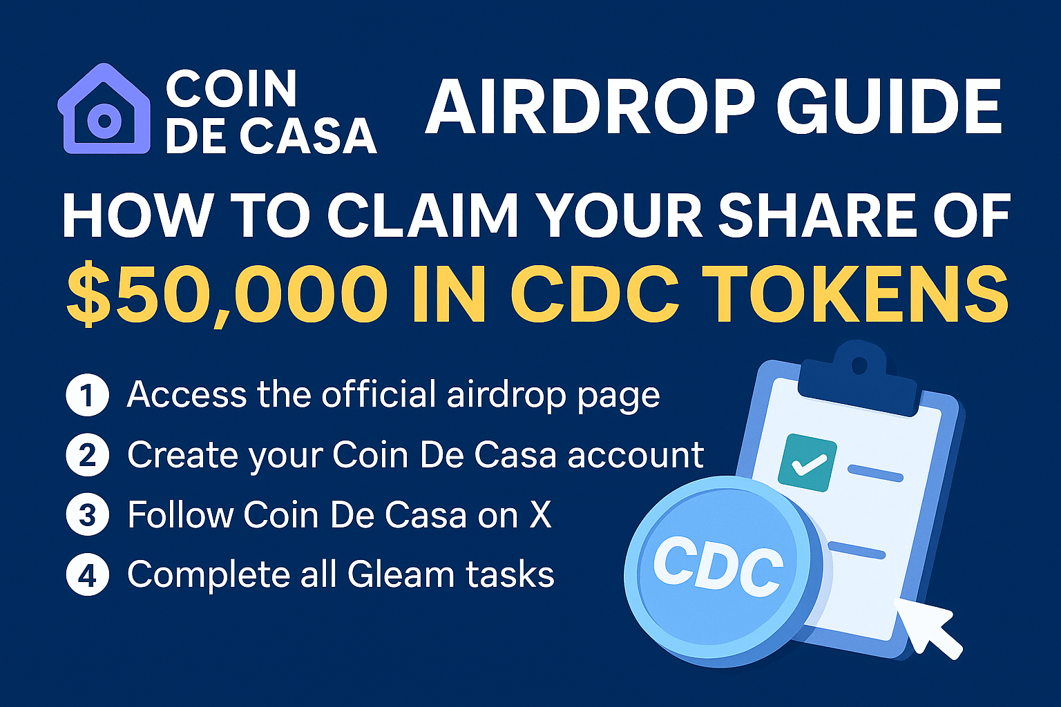Cover image for article: Coin De Casa Airdrop Explained: Step-by-Step Guide to Claiming Free $CDC Tokens